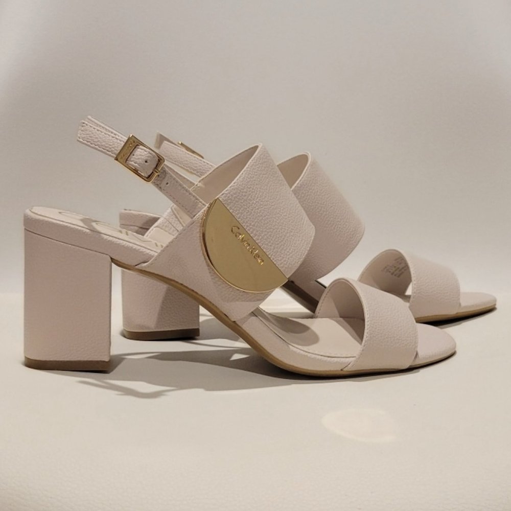 Calvin Klein Cream Gold Accessory Heels